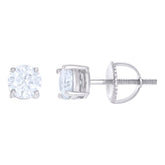 10 kt Gold Earrings 5 mm With Moissanite Ctw 1.00